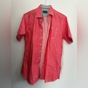 BUGATCHI Short Sleeve Shirt - Red / Orange